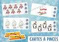 Cartes à pinces - Hiver