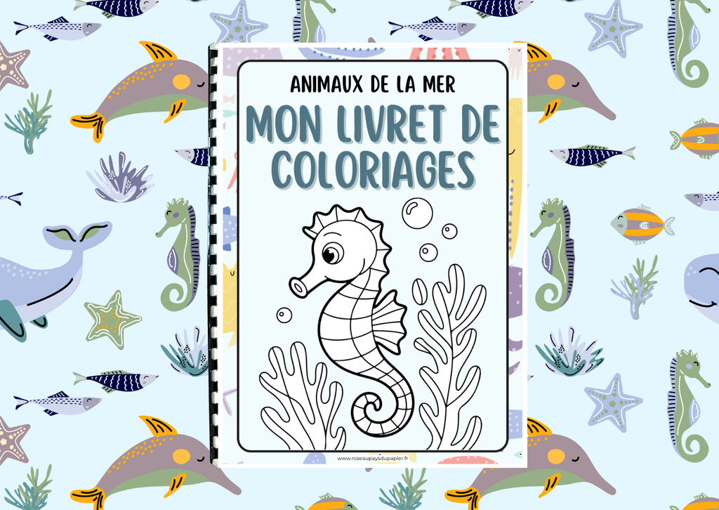 Livret de 30 coloriages - Animaux de la mer