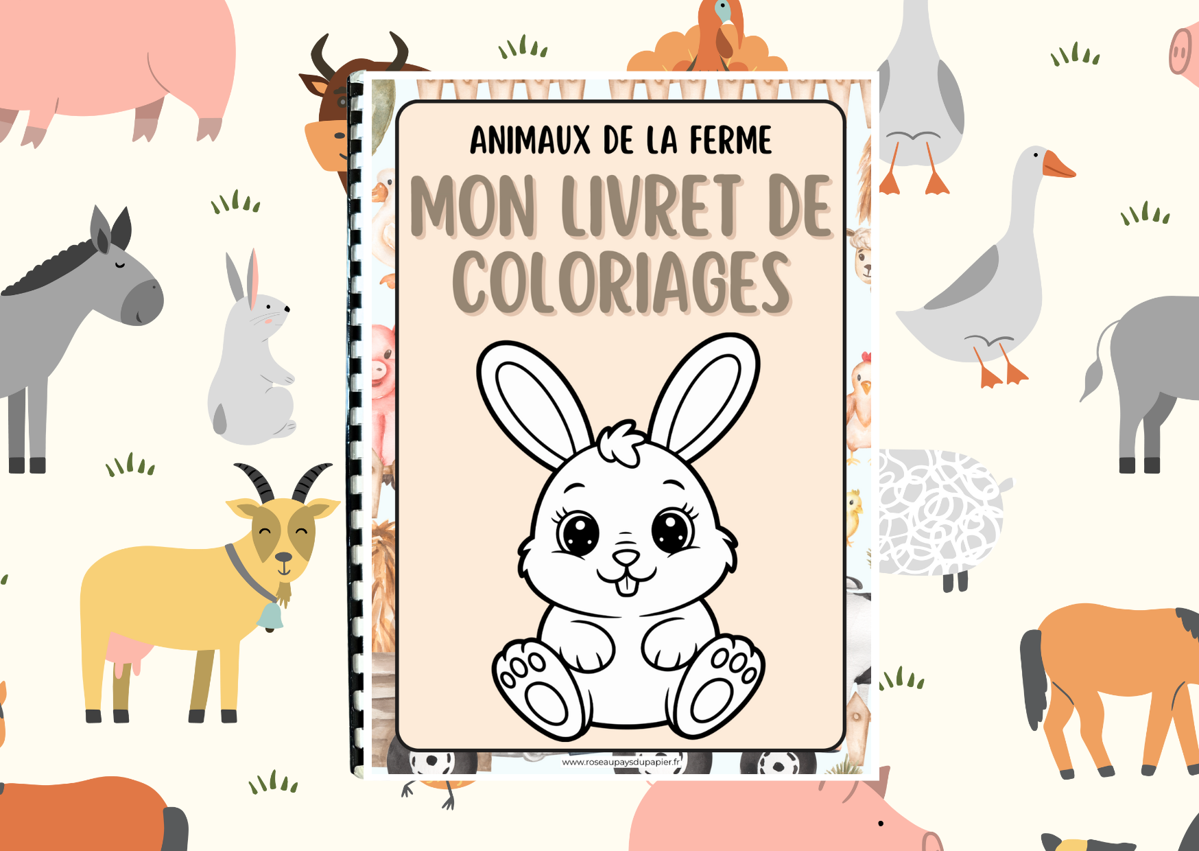 Livret de 30 coloriages - Animaux de la ferme
