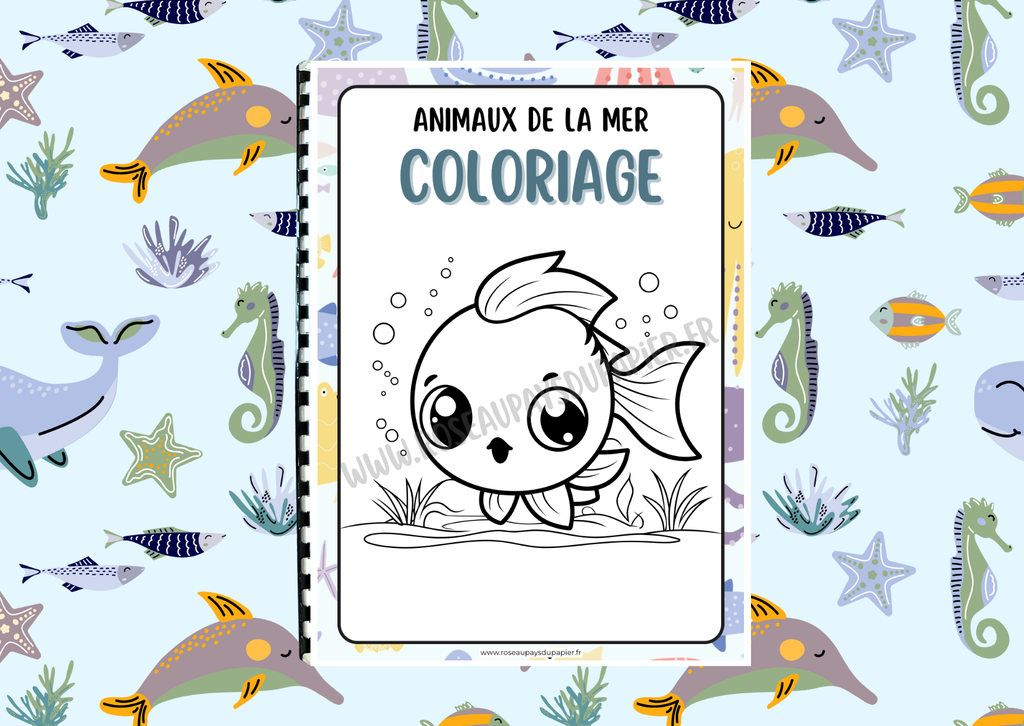 Livret de 30 coloriages - Animaux de la mer