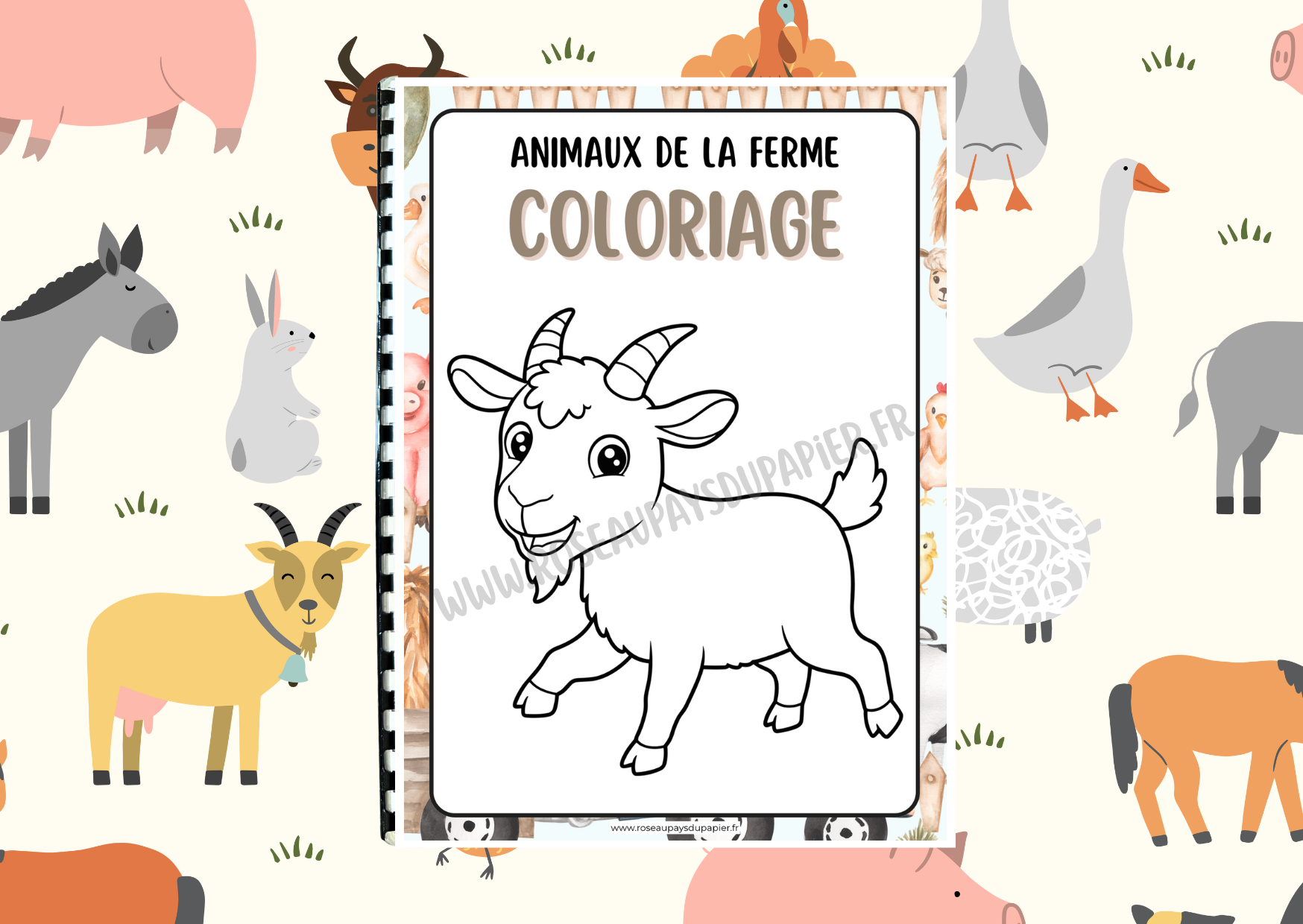 Livret de 30 coloriages - Animaux de la ferme