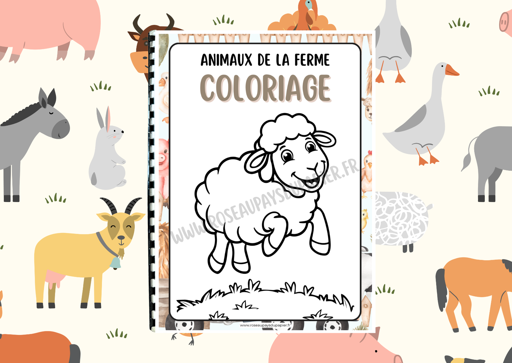 Livret de 30 coloriages - Animaux de la ferme