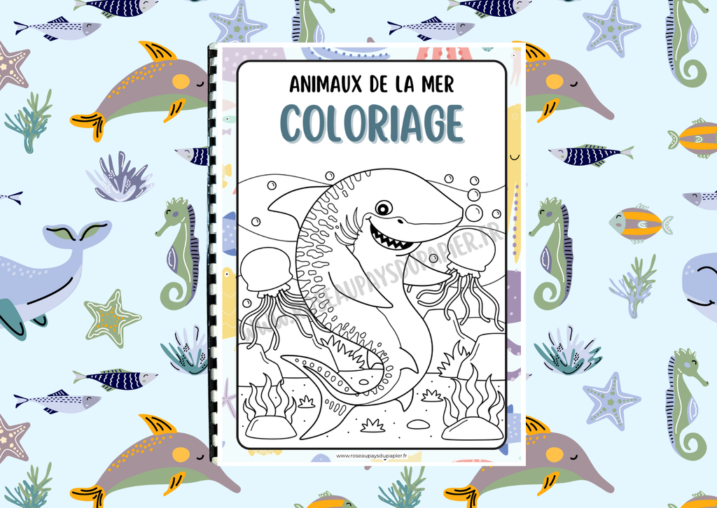 Livret de 30 coloriages - Animaux de la mer