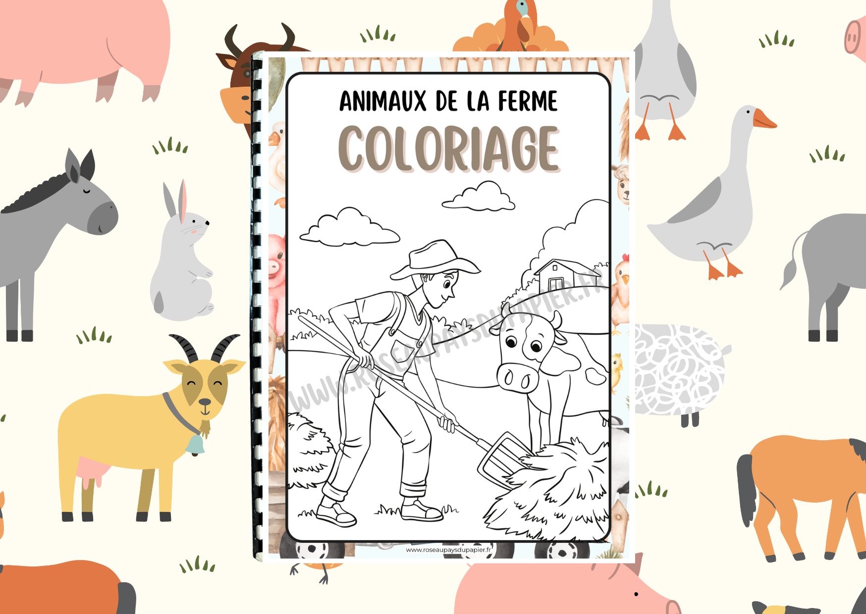 Livret de 30 coloriages - Animaux de la ferme